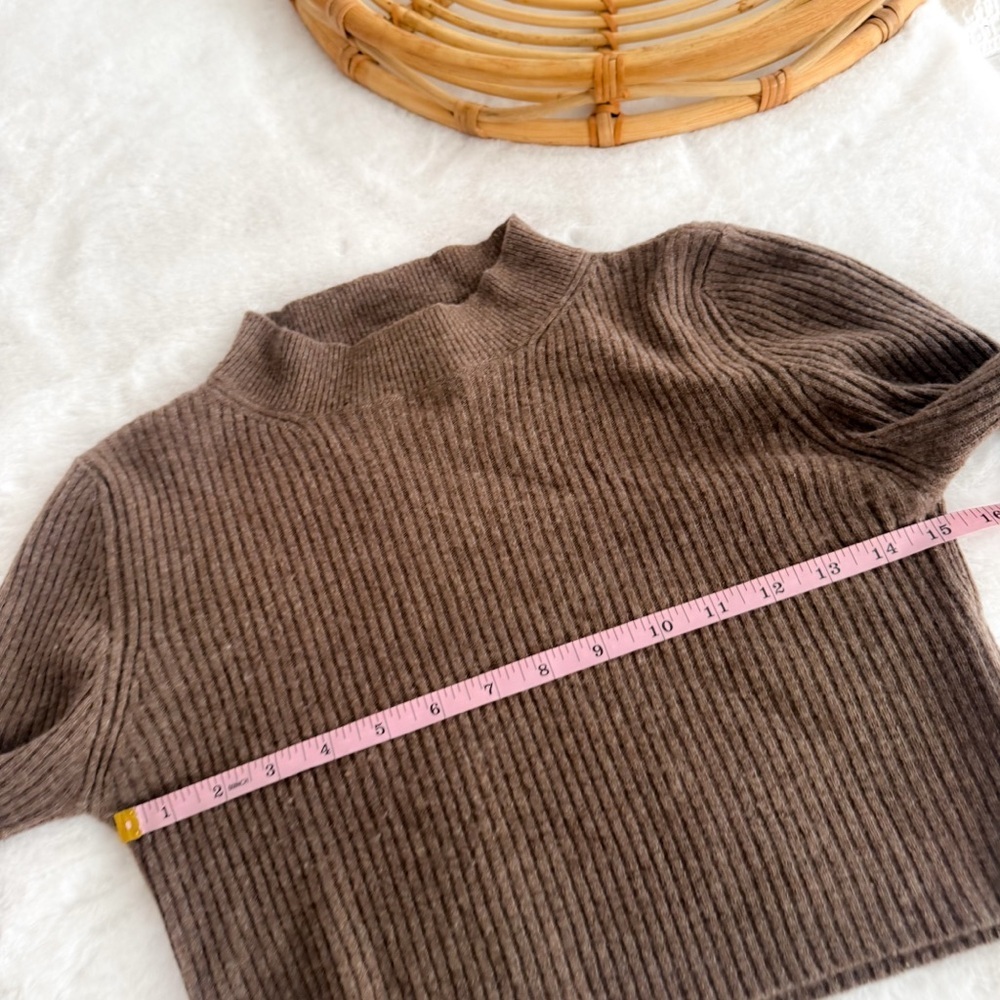 The Andamane Enny Cropped Sweater Ribbed Wool Cashmere Brown - Picture 14 of 14